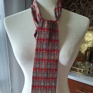 Red and Blue Patterned Necktie Cacharel